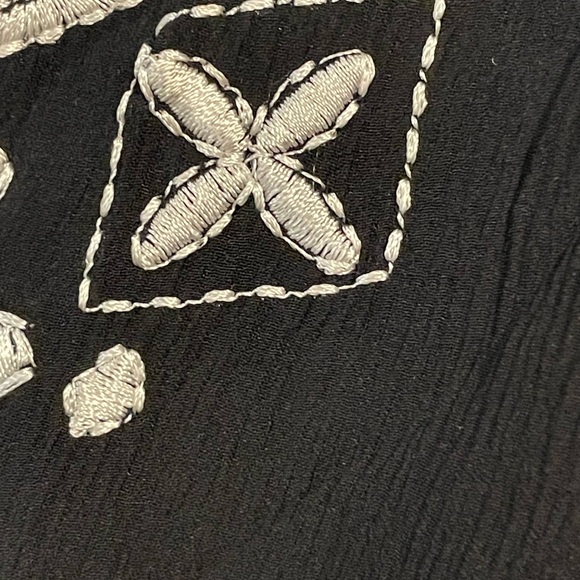 Chico's Black and White Embroidered Sheer Cover Dress - Picture 2 of 5